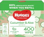 Huggies Baby Wipes Cucumber & Aloe Vera 400 Wipes $15 ($13.50 S&S, $12 for 1st time S&S) + Del ($0 Prime/ $39 Spend) @ Amazon AU
