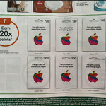Earn 20x Everyday Reward Points on Apple Gift Card (Limit 10 Cards Per Day) @ Woolworths