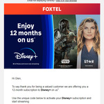 Free 12 Months of Disney+ via Foxtel (Existing Customers)