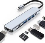 7-in-1 USB C Hub: SD/TF Card Reader, 4k USB C to HDMI, PD Charging $14.49 + Delivery ($0 Prime/$39+) @ GecenElectronic Amazon