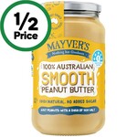 ½ Price Mayver’s Peanut Butter 375g $2.90 @ Woolworths