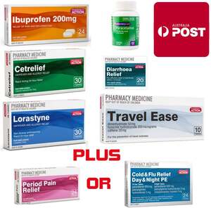 Medication Bundle: Pain, Hayfever, Diarrhoea, Travel Sickness Relief $39.99 Delivered @ PharmacySavings