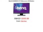 Free MIC ! BenQ G2400WD 24" Widescreen LCD Monitor 2ms HDMI Black 1920x1200 4000:1 $355.99