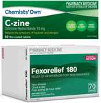 70x Fexorelief (Fexofenadine Hydrochloride 180mg) + 50x C-Zine (Cetrizine 10mg) $19.99 Delivered @ PharmacySavings