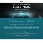 Win a 7-Night All-Access Trip for 2 to The NBA Finals Worth $12,350 or 1 of 3 Minor Prizes from Disney (Disney+ Subs)