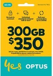 Optus $350 300GB 365-Day Prepaid SIM Starter Kit for $199 in-Store Only @ Coles