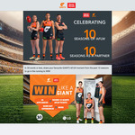 Win an LG Prize Pack Valued up to $11,014 or a Minor Prize Valued at up to $2,370 from Harvey Norman + Giants AFLW Club
