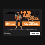 $12 off $20 Minimum Spend (Card Payments Required) @ Menulog