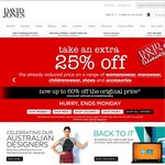 Take An Extra 25% Off the Already Reduced Price on A Range of Apparel at David Jones Website