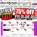 Allans Billy Hyde Stock Clearance - Up to 75% Off (Guitars, Keyboards, Amps)