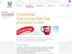 Free Cup when you purchase any three Continental Cup-a-Soup products