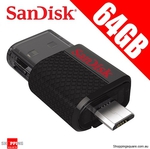 SanDisk Dual USB 2 (OTG USB Drive) 16GB, 32GB and 64GB - 64GB is $38 + freight @ Shopping Square