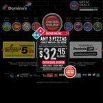 $4.95 Pizzas (Classic Crust Only) at Domino's Balwyn VIC - Today till 7pm