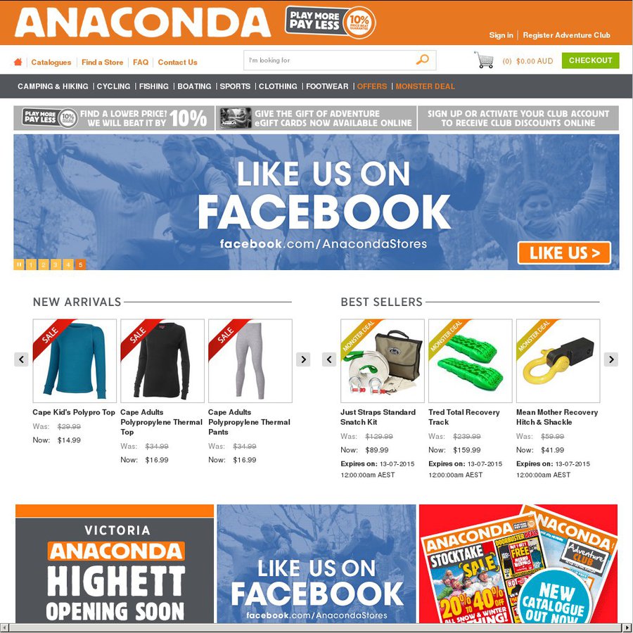 Anaconda Clearance Items extra 25% off on Top of clearance Price for ...