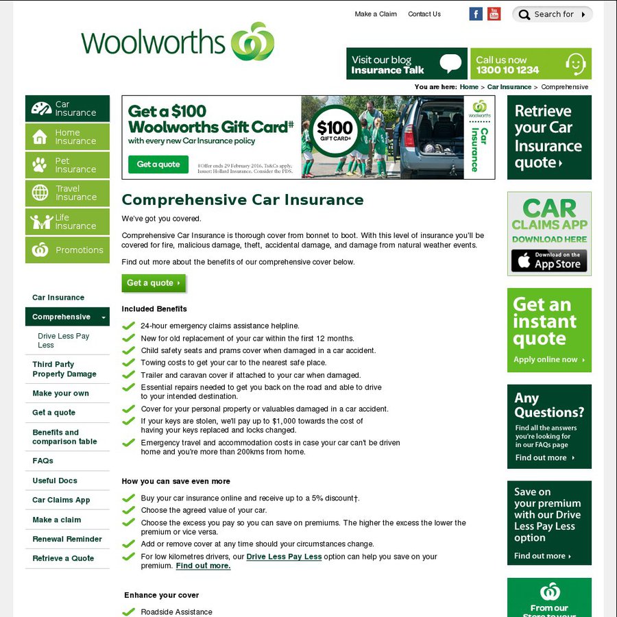 Woolworths Car Insurance Quote Australia