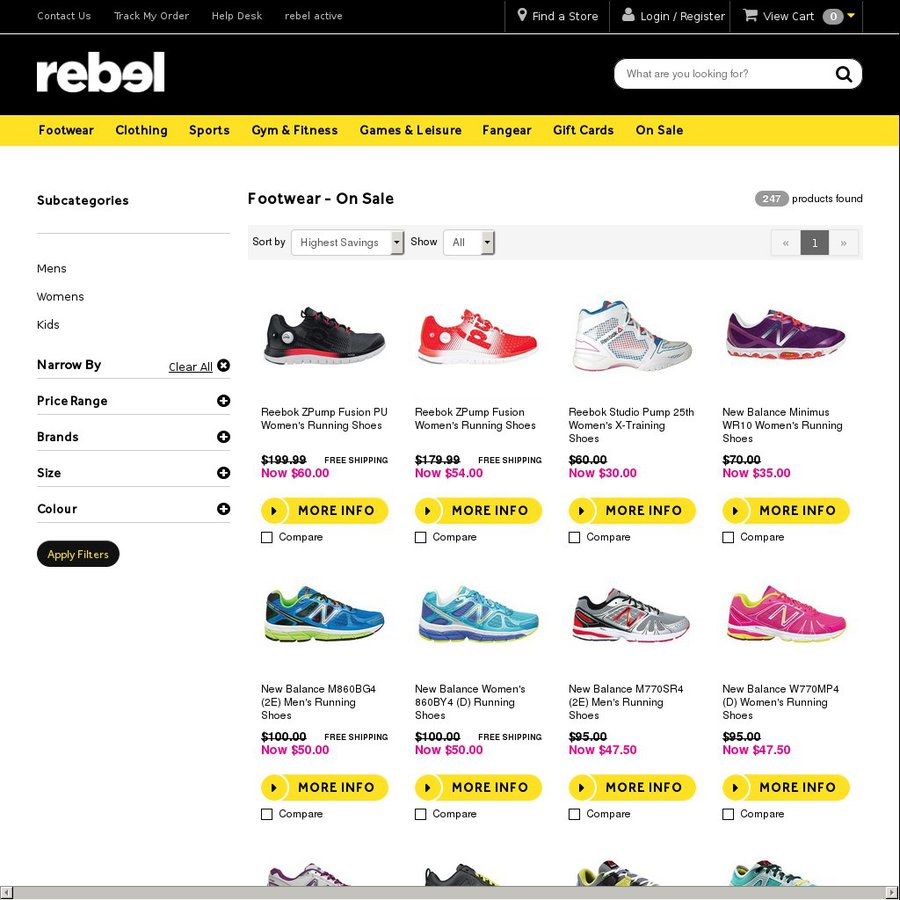 rebel sport footwear