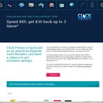 AmEx Statement Credits: Click Frenzy 15 November 2016 (Spend $60 & Get $30 up to Three Times at Participating Retailers)