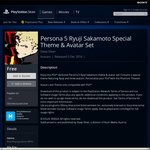 Persona 5 Ryuji Sakamoto Special Theme & Avatar Set (PS4) - Free for 24 Hours Only