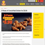 [QLD/WA] 9 Pieces of Crunchified Chicken - $9.99 @ Chicken Treat (Every Day) (Selected Stores)