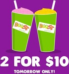 2 Boost Juice for $10 on 23/03/17 