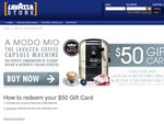 $50 Gift Card with Purchase of Lavazza A Modo Mio Coffee Machine