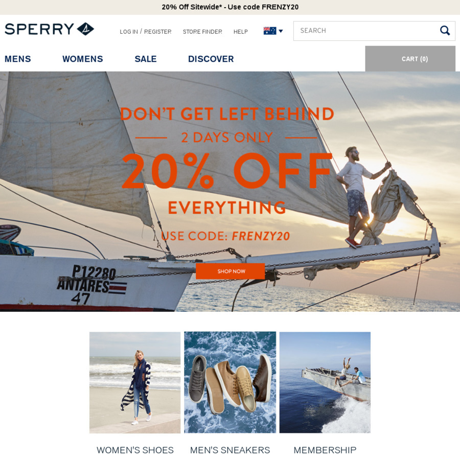 20 off Sitewide on Sperry with Promo Code OzBargain