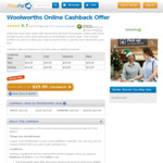 Woolworths - $25 Cashback 1st Order Min $100 (New Customer) or $10 Cashback Min $50 Spend (Existing Customer) - through PricePal