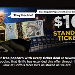 [Newmarket, QLD] Free Regular Popcorn with $10 Standard Movie Ticket During February at Reading Cinemas