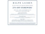 Ralph Lauren 25% storewide