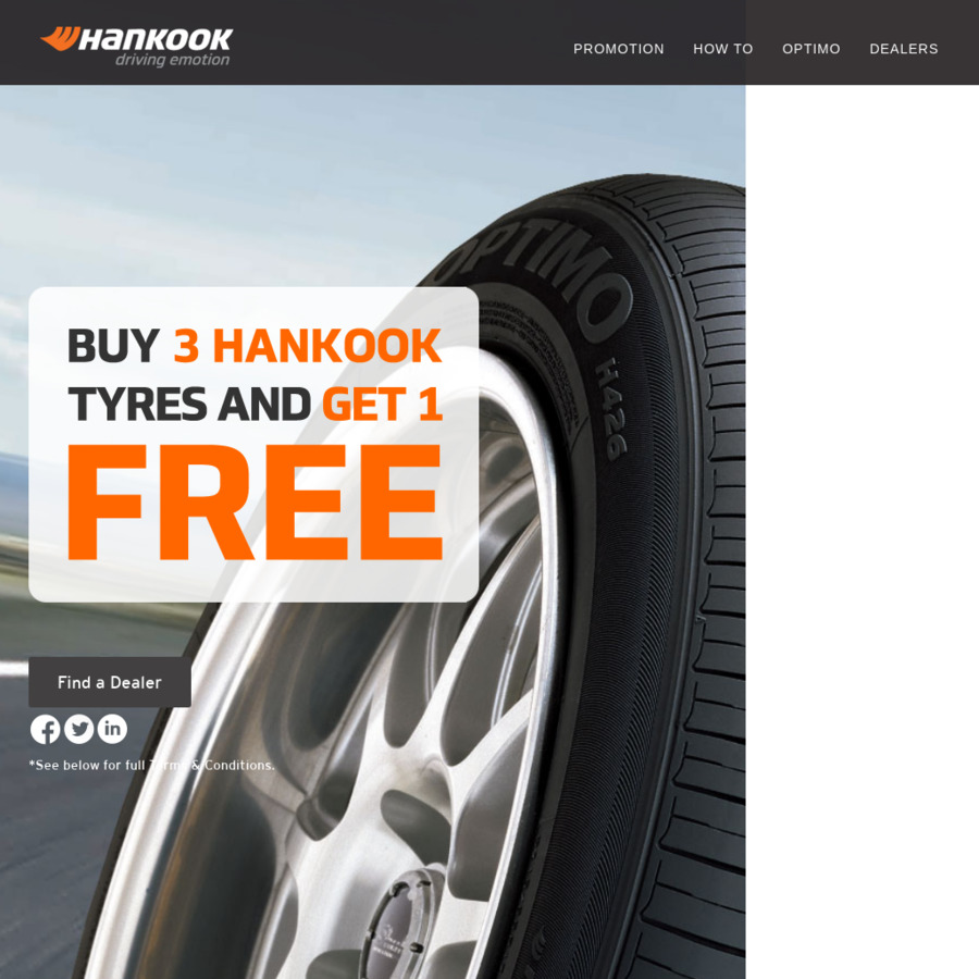 Hankook Tyres Buy 3 Get 1 Free, Prices from 270 for a Set of 4 Tyres