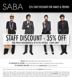 Saba Discount 35% OFF