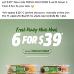 6 Meals for $39 Delivered @ Youfoodz