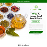 Win a Loose Leaf Tea Pack Worth $84 from Sydney Tea
