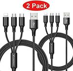2 Pack-USB 3 in 1 Phone Charging Cable Nylon Braided 1.2m $16.14(15% off) + Delivery ($0 with Prime/$39 Spend) @ Luoke Amazon AU