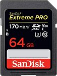 SanDisk Extreme Pro 64GB SDXC Memory Card 170MB/s $27.86 + Delivery (Free with Prime or $39 Spend) @ AZ eShop via Amazon AU