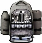 Hap Tim Waterproof Picnic Backpack for 4 Person with Cutlery Set $95.99 Delivered @ Haptim Amazon AU