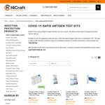 [Backorder] COVID-19 Rapid Antigen Tests from $17.60 Each + $30.80 Delivery @ HiCraft