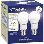 ½ Price: Mirabella LED Bulbs 2-Pack (BC/ES) $6.50-$7.50 @ Woolworths
