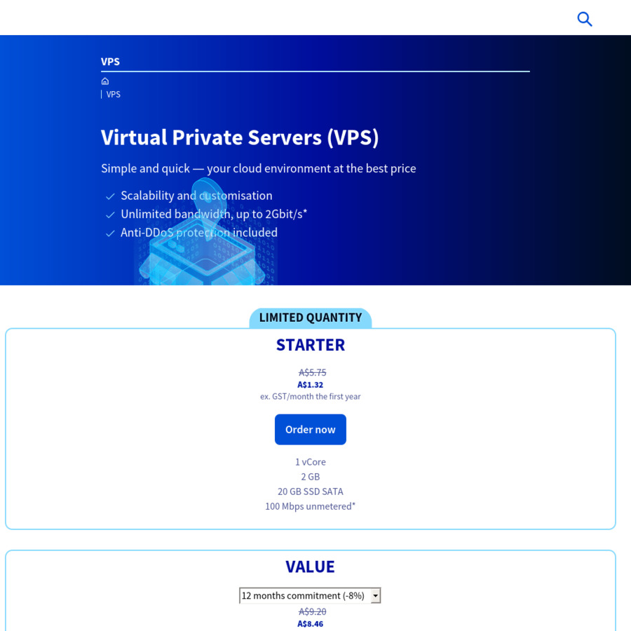Australian Hosted VPS with 2GB RAM, 20GB SSD and DDoS Protection $1.45 ...