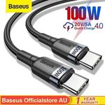 Baseus Cables - USB C to USB C: 60W 0.5m $6.07 ($5.92 eBay+), 100W 1m $7.19 ($7.01 eBay+) & More @ Baseus eBay