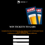 Win 1 of 20 Double Passes to GABS Melbourne, Sydney or Brisbane from Brewart
