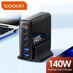 Toocki GaN 140W 5-Port PD Charger 3C2A + 1m 100W PD Cable US$30.05 (~A$46.55) Delivered @ Factory Direct Collected AliExpress