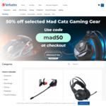50% off Selected Mad Catz Gaming Gear + Delivery ($0 over $100 Spend) @ Verbatim