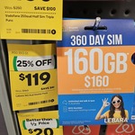 Lebara 360-Day Prepaid Mobile 4G SIM 120GB (+ 40GB Activation Bonus) $119 @ Woolworths (In-Store Only)