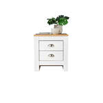 Two Drawers White Bedside Table $39 + Delivery ($0 NSW, QLD, VIC C&C) @ DiamondsHome