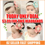 2x Cute Baby Girl Flower Headbands Only $2.99 + Free Postage, Condition Apply