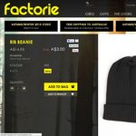 Black Ribbed Beanie $3 from Factorie FREE SHIPPING