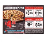 Domino's Pizza Value Range $4.95 Chef's/Traditional $8