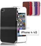 75% off Just $1.99 Elegant Leather Chrome Slim Hard Case for iPhone 4 4s free Shipping