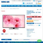 Changhong LED50C2000B 50" FHD LED LCD TV $438 @ Bing Lee